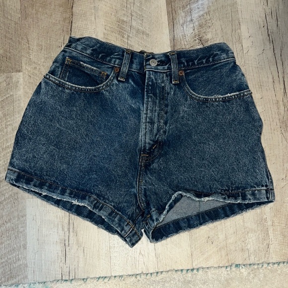 Abercrombie & Fitch Pants - Abercrombie & Fitch Natural Waist 27\4 Distressed Blue Denim Shorts, flawless